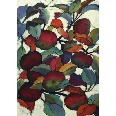 No.087 Rosy Red Apples Greeting Card